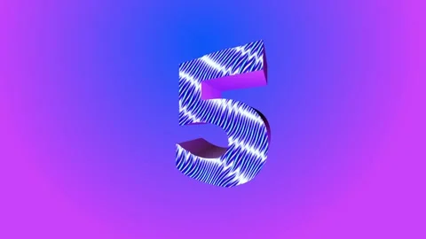 Countdown animation.5 to 1 text on gradient background. Stock Footage 293485924