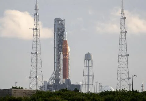Countdown for Artemis moon mission launch on hold, Titusville, USA - 29 Aug 2022 Fotos Stock