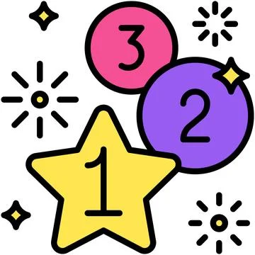 Countdown balloon icon, New year realated vector イラスト素材