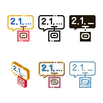 Countdown to bang icon vector outline range Stockillustratie