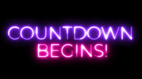 Countdown Begins Neon Text Animation Video stock 318339165