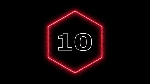 Countdown begins with number 10 glowing Stock Footage 328385794