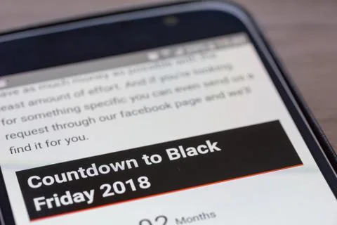 Countdown to Black Friday 2018 text smartphone screen closeup Photos