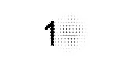 Countdown Black on White Pixelate Look Stock Footage 41690899