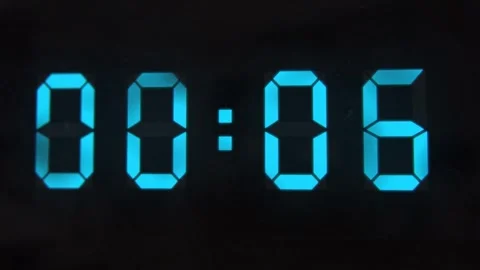 Countdown with blue numbers on black background Stock Footage 252009120