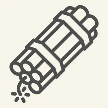 Countdown bomb line icon. Dynamite vector illustration isolated on white 스톡 일러스트