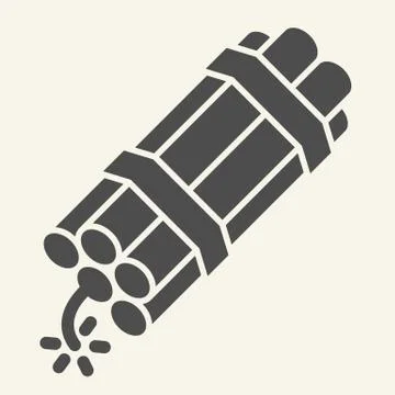 Countdown bomb solid icon. Dynamite vector illustration isolated on white Stock Illustration