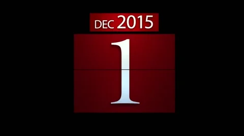 Countdown calendar for the new year 2016 with alpha mask Видео 57728527
