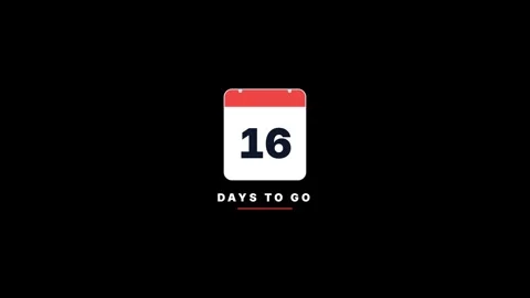 Countdown calendar showing 31-1 days to go on black background. 4K Vídeos de archivo 340883058