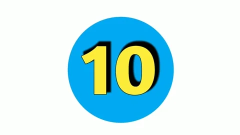 Countdown cartoon number ten 10 to one 1... | Stock Video | Pond5