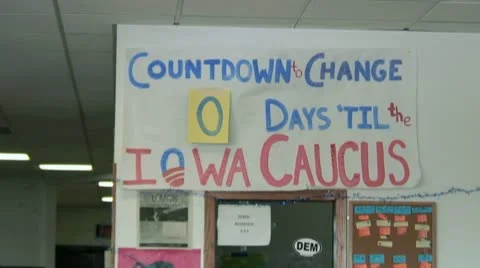 'Countdown to Change - 0 Days til the Iowa Caucus' Stock Footage 10596286