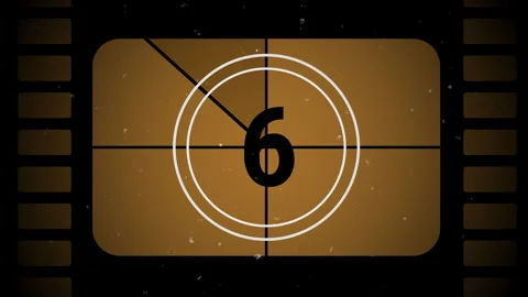 Countdown clock from 10 to 0. Old movie with noise and scratches Stock Footage 313315423