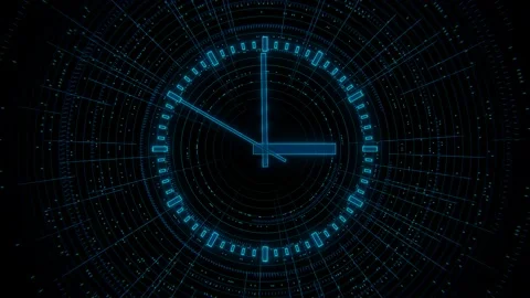 Countdown on the clock in 15 seconds to 3 hours Stock Footage 201662686