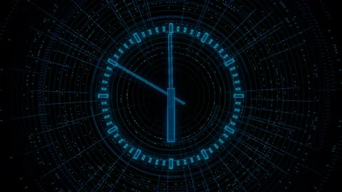 Countdown on the clock in 15 seconds to 6 hours Stock Footage 201678829