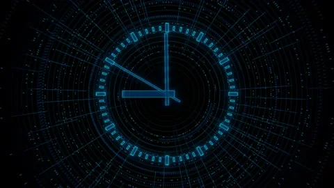 Countdown on the clock in 15 seconds to 9 hours Stock Footage 201678817