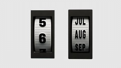 Countdown clock with alpha channel. Counter timer clocks counts day digital down Video stock 269190031