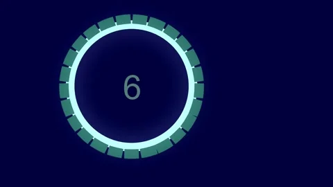 Countdown clock in blue circle Stock Footage 235936654