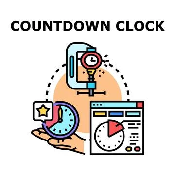 Countdown clock concept for event deadline website Illustrazione stock