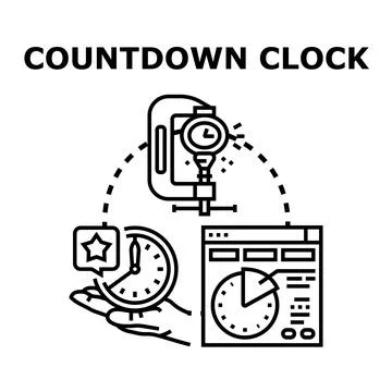 Countdown clock concept for event deadline website Stock Illustration