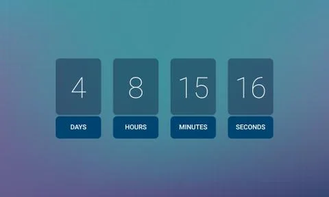 Countdown clock counter timer. Vector time remaining count down flip board wi Stock Illustration