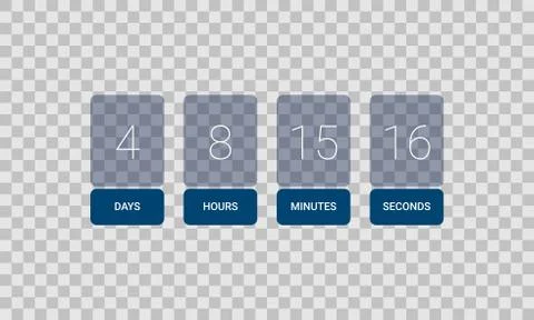 Countdown clock counter timer. Vector time remaining count down flip board wi Stock Illustration