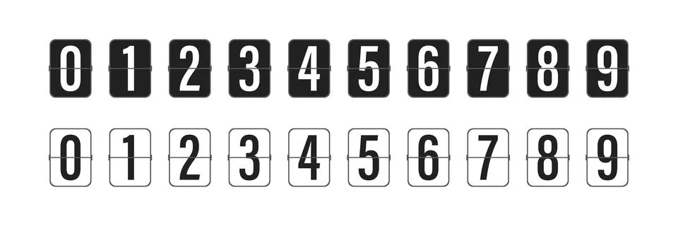 Countdown clock counter timer. Vector icon on white background.. Collection o Stock Illustration