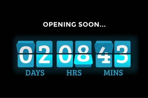 Countdown clock digits board panels timer Stock Illustration