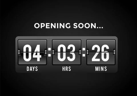 Countdown clock digits board panels timer Stock Illustration