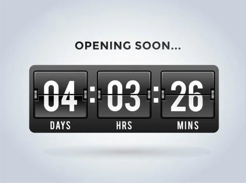 Countdown clock digits board panels timer Stock Illustration
