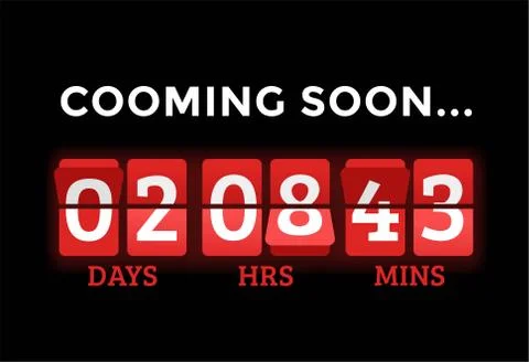 Countdown clock digits board panels timer Stock Illustration