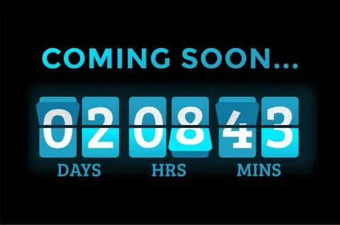 Countdown clock digits board panels timer Stock Illustration