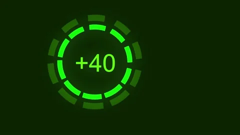 Countdown clock in green digital circle Stock Footage 236363656