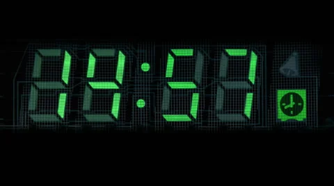 Countdown clock green led Stock Footage 52481017