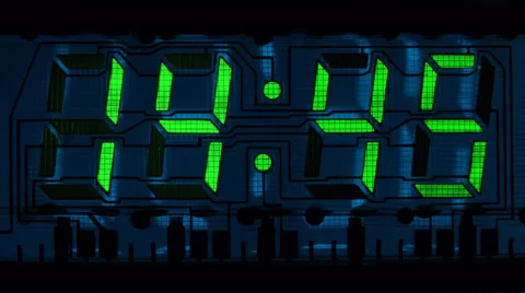 Countdown clock green led Stock Footage 52481833