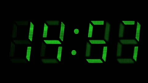 Countdown clock green led Stock Footage 52486333