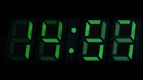 Countdown clock green led Stock Footage 52490809
