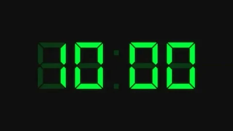 Countdown Clock, Green LED Stock Footage 98247008