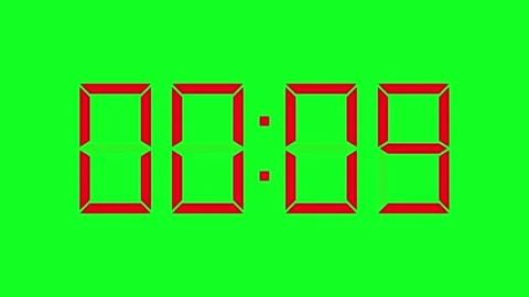 Countdown clock isolated on green background Stock Footage 138281585