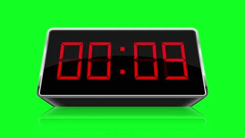 Countdown clock isolated on green background Stock Footage 138281586