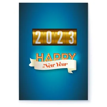 Countdown clock. Numbers 2023. New year poster Stock Illustration