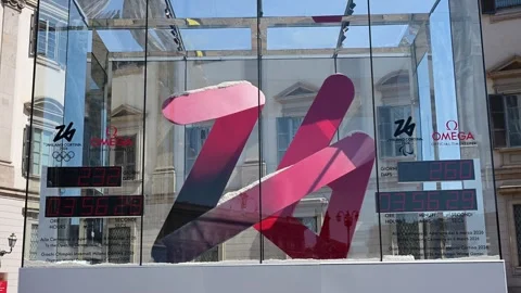 Countdown clock of the Olympic Winter Games Milano Cortina 2026. Video stock 311585995