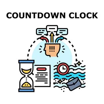 Countdown clock process for business planning decision Stock Illustration