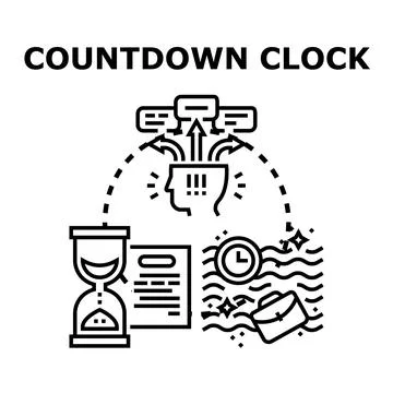 Countdown clock process for business planning decision Stock Illustration