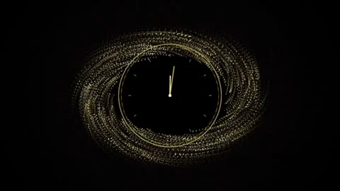 Countdown clock reaching midnight with sparkling galaxy particle effect gol.. 스톡 동영상 343820799