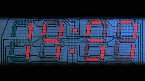 Countdown clock red led Stock Footage 52480529