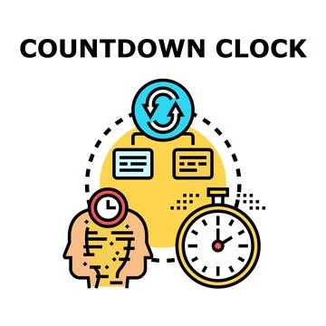 Countdown clock showing time management planning process イラスト素材