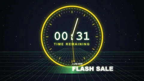 Countdown Clock Timer 60 Seconds - Flash Sale Countdown Stock Footage 348570293