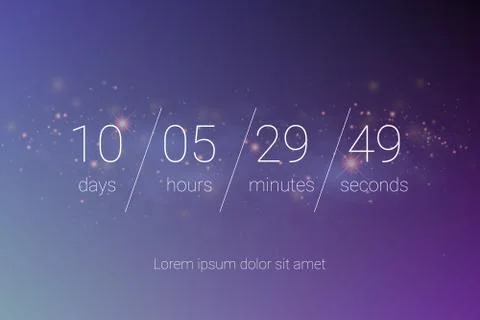 Countdown clock timer web site template vector design Stock Illustration