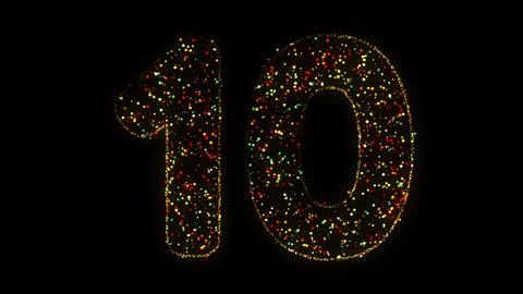 Countdown colorful particles Stock Illustration