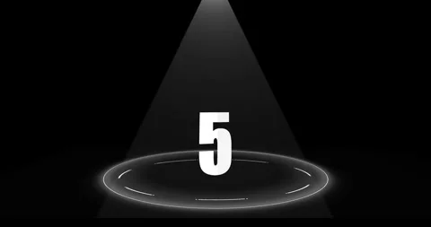 Countdown counting from 10 to 0 seconds on glowing neon 3d circle shape in black Vídeos de archivo 333262386